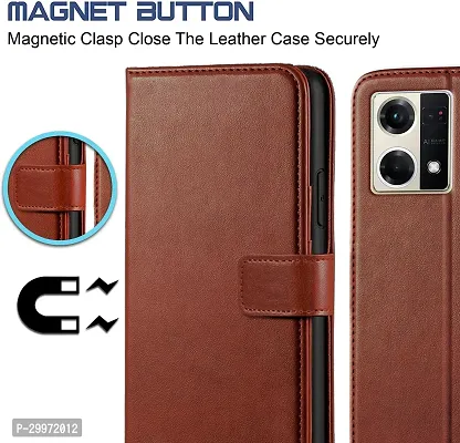 Classy Flip Cover for Oppo F21S Pro Brown Dual Protection-thumb3