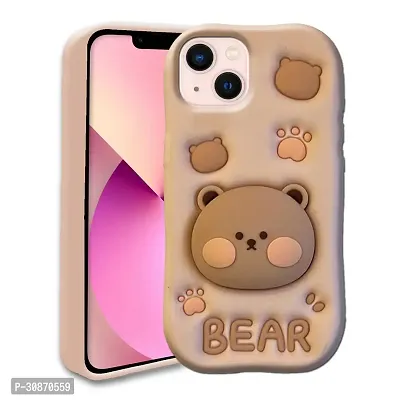 Ascensify Stylish Back Cover for Apple iPhone 13 Cute Funny Bear Case with Bear Face Holder  for Apple iPhone 13