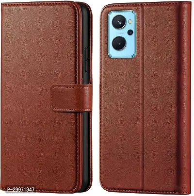 Classy Flip Cover for Realme 9i Brown Dual Protection-thumb0