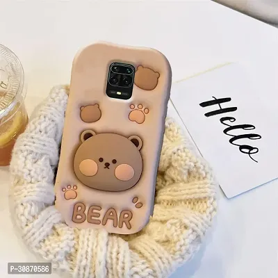 Ascensify Stylish Back Cover for Redmi Note 9 Pro Cute Funny Bear Case with Bear Face Holder  for Redmi Note 9 Pro-thumb3