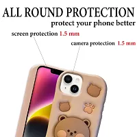 Ascensify Stylish Back Cover for Apple iPhone 14 Cute Funny Bear Case with Bear Face Holder  for Apple iPhone 14-thumb3