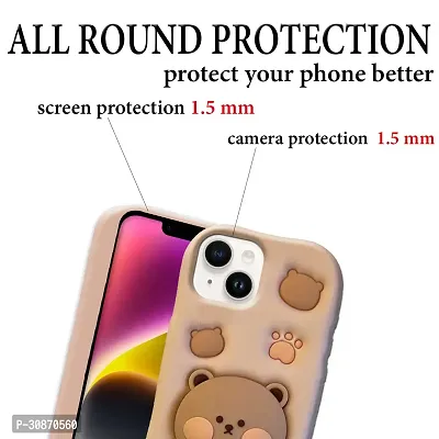 Ascensify Stylish Back Cover for Apple iPhone 14 Cute Funny Bear Case with Bear Face Holder  for Apple iPhone 14-thumb4