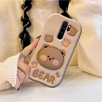 Ascensify Stylish Back Cover for Redmi Note 8 Pro Cute Funny Bear Case with Bear Face Holder  for Redmi Note 8 Pro-thumb4