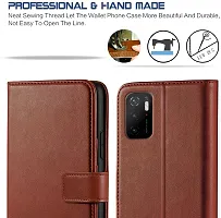 Classy Flip Cover for Poco M3 Pro Brown Dual Protection-thumb2