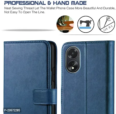 Classy Flip Cover for Oppo A38 Blue Dual Protection-thumb3