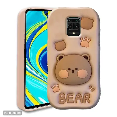 Ascensify Stylish Back Cover for Redmi Note 9 Pro Cute Funny Bear Case with Bear Face Holder  for Redmi Note 9 Pro-thumb0