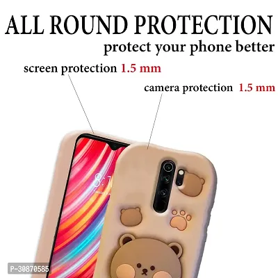 Ascensify Stylish Back Cover for Redmi Note 8 Pro Cute Funny Bear Case with Bear Face Holder  for Redmi Note 8 Pro-thumb4