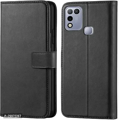 Classy Flip Cover for Infinix Hot 10 Play Black Dual Protection-thumb0