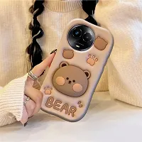 Ascensify Stylish Back Cover for Realme 11X Cute Funny Bear Case with Bear Face Holder  for Realme 11X-thumb4