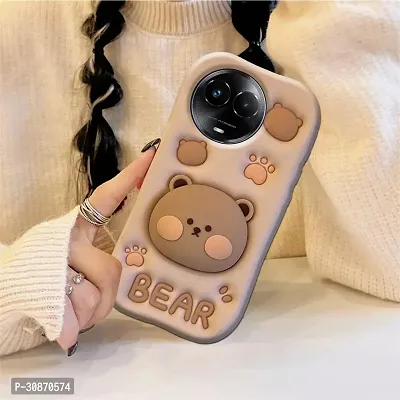 Ascensify Stylish Back Cover for Realme 11X Cute Funny Bear Case with Bear Face Holder  for Realme 11X-thumb5