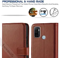 Classy Flip Cover for OPPO A53 Brown Dual Protection-thumb1