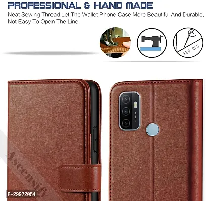 Classy Flip Cover for OPPO A53 Brown Dual Protection-thumb2