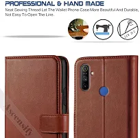 Classy Flip Cover for REALME NARZO 10A Brown Dual Protection-thumb1