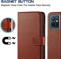 Classy Flip Cover for Vivo T1 5G Brown Dual Protection-thumb3