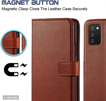 Classy Flip Cover for Samsung Galaxy A03s Brown Dual Protection-thumb4