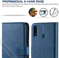 Classy Flip Cover for Samsung Galaxy A20S Blue Dual Protection-thumb1