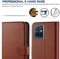 Classy Flip Cover for Vivo T1 5G Brown Dual Protection-thumb1