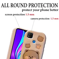 Ascensify Stylish Back Cover for Redmi 9 Cute Funny Bear Case with Bear Face Holder  for Redmi 9-thumb3