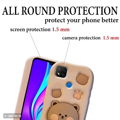 Ascensify Stylish Back Cover for Redmi 9 Cute Funny Bear Case with Bear Face Holder  for Redmi 9-thumb4