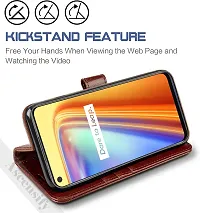 Classy Flip Cover for REALME 7 Brown Dual Protection-thumb4