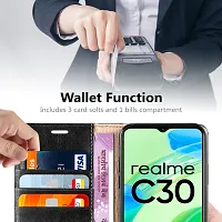 Classy Flip Cover for Realme C30 Black Dual Protection-thumb4