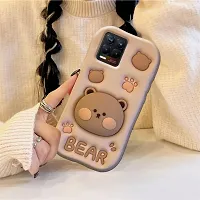 Ascensify Stylish Back Cover for Realme 8 Cute Funny Bear Case with Bear Face Holder  for Realme 8-thumb4