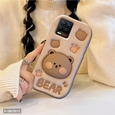 Ascensify Stylish Back Cover for Realme 8 Cute Funny Bear Case with Bear Face Holder  for Realme 8-thumb5