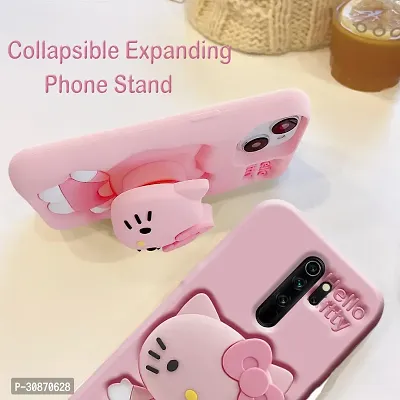 Ascensify Stylish Back Cover for Redmi Note 8 Pro Cute Hello Kitty Soft Case with Kitty Face Holder  for Redmi Note 8 Pro-thumb2