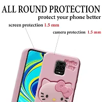 Ascensify Stylish Back Cover for Redmi Note 9 Pro Cute Hello Kitty Soft Case with Kitty Face Holder  for Redmi Note 9 Pro-thumb3