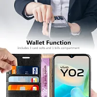 Classy Flip Cover for Vivo Y02 Black Dual Protection-thumb4