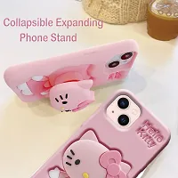 Ascensify Stylish Back Cover for Apple iPhone 13 Cute Hello Kitty Soft Case with Kitty Face Holder  for Apple iPhone 13-thumb1