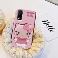 Ascensify Stylish Back Cover for Vivo Y20 Cute Hello Kitty Soft Case with Kitty Face Holder  for Vivo Y20-thumb2