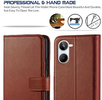 Classy Flip Cover for Realme 10 Brown Dual Protection-thumb1