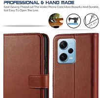 Classy Flip Cover for Redmi Note 12 Pro Plus 5G Brown Dual Protection-thumb1