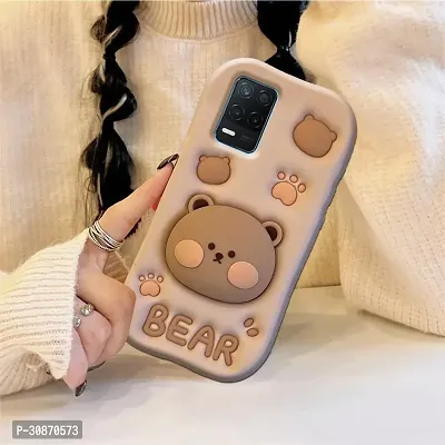 Ascensify Stylish Back Cover for Realme 8 5G Cute Funny Bear Case with Bear Face Holder  for Realme 8 5G-thumb5