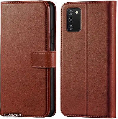 Classy Flip Cover for Samsung Galaxy A03s Brown Dual Protection