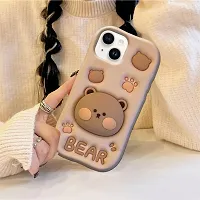 Ascensify Stylish Back Cover for Apple iPhone 14 Cute Funny Bear Case with Bear Face Holder  for Apple iPhone 14-thumb4