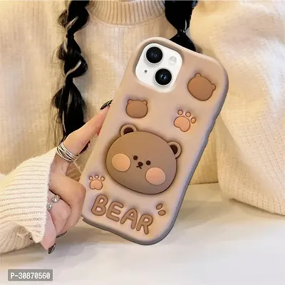 Ascensify Stylish Back Cover for Apple iPhone 14 Cute Funny Bear Case with Bear Face Holder  for Apple iPhone 14-thumb5