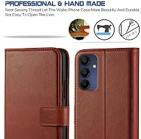 Classy Flip Cover for Samsung Galaxy A15 5G Brown Dual Protection-thumb2