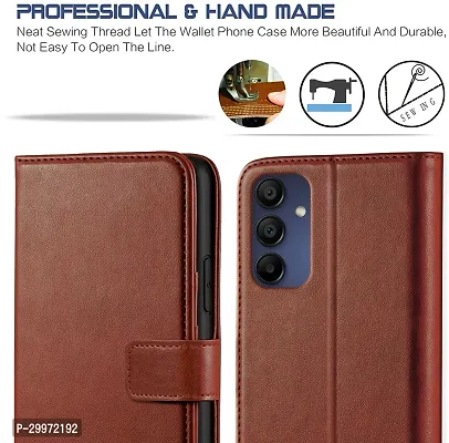 Classy Flip Cover for Samsung Galaxy A15 5G Brown Dual Protection-thumb3