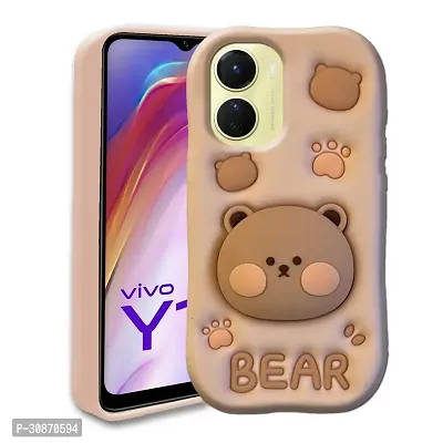 Ascensify Stylish Back Cover for Vivo Y16 Cute Funny Bear Case with Bear Face Holder  for Vivo Y16