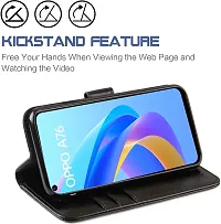 Classy Flip Cover for Oppo A76 Black-thumb3