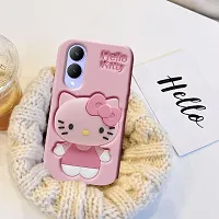 Ascensify Stylish Back Cover for Vivo Y17s Cute Hello Kitty Soft Case with Kitty Face Holder  for Vivo Y17s-thumb2