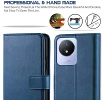 Classy Flip Cover for Vivo Y02 Blue Dual Protection-thumb1