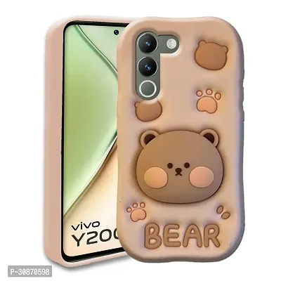 Ascensify Stylish Back Cover for Vivo Y200 5G Cute Funny Bear Case with Bear Face Holder  for Vivo Y200 5G