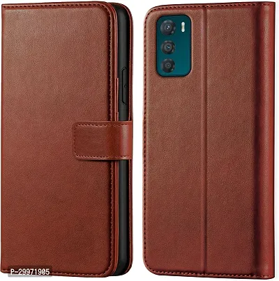 Classy Flip Cover for Moto G42 Brown Dual Protection-thumb0