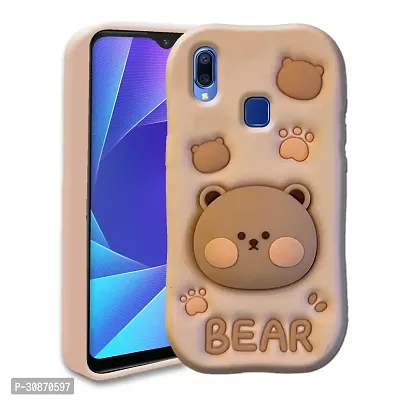 Ascensify Stylish Back Cover for Vivo Y95 Cute Funny Bear Case with Bear Face Holder  for Vivo Y95-thumb0