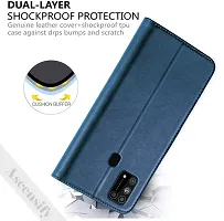 Classy Flip Cover for Samsung Galaxy M31 Prime Edition Blue Dual Protection-thumb2