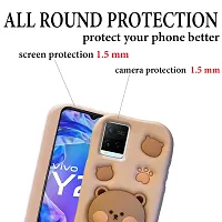 Ascensify Stylish Back Cover for Vivo Y21-2021 Cute Funny Bear Case with Bear Face Holder  for Vivo Y21-2021-thumb3