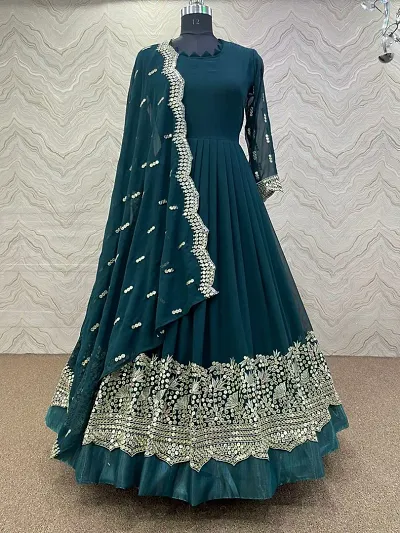 Hot Selling Poly Georgette Ethnic Gowns 